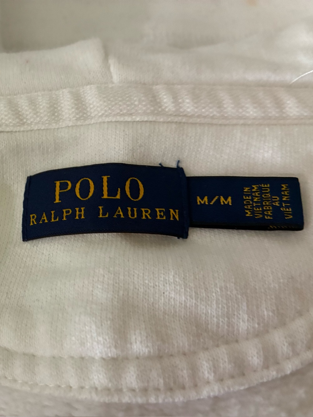 Ralph Lauren women’s M white Zip-Up Hoodie with USA Flag Navy Polo Logo Big Pony - Picture 4 of 7
